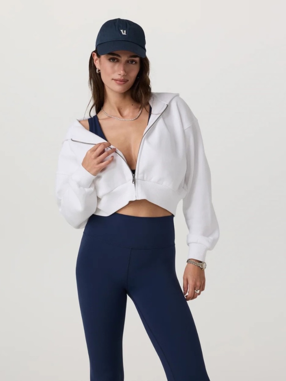 vuori Restore Mini Full Zip Hoodie White Size S